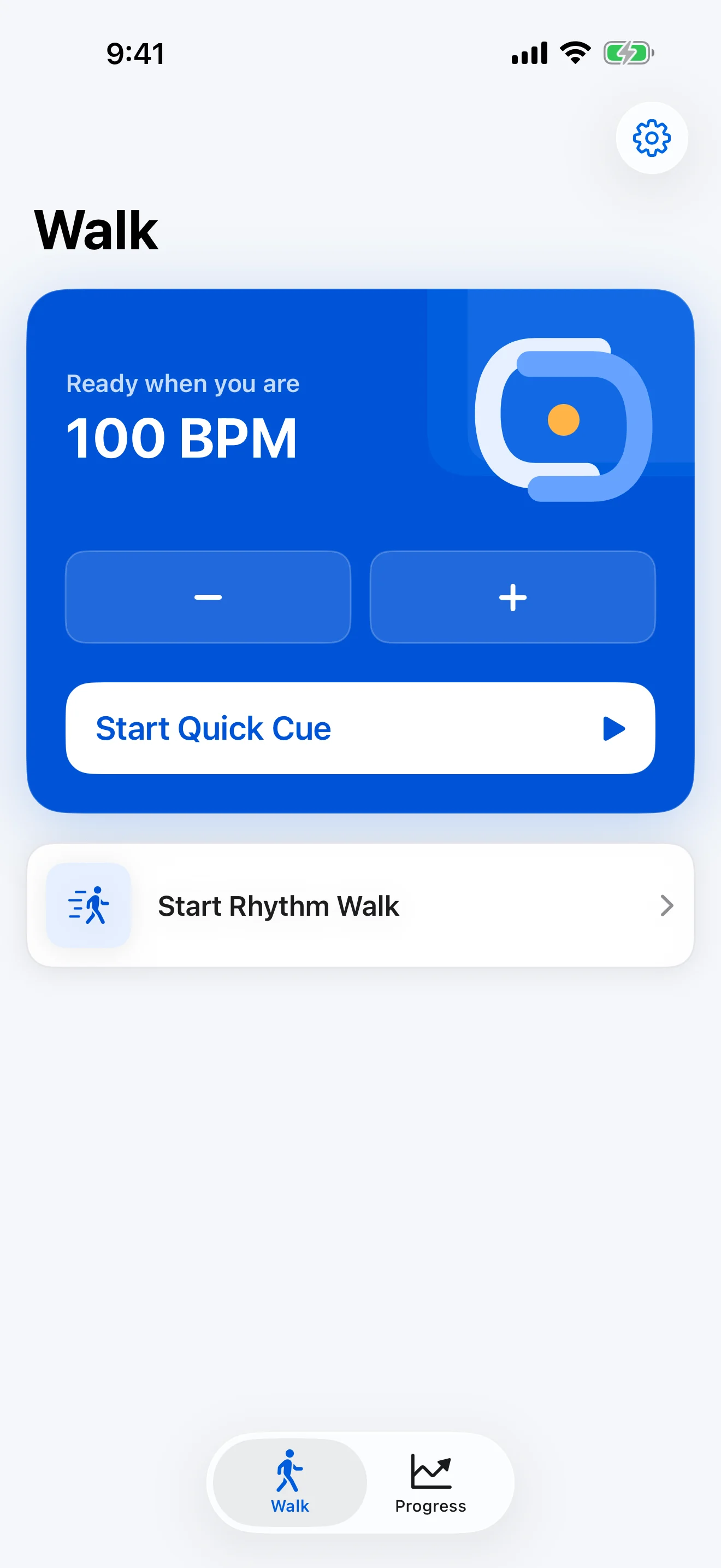 ReSync Walk screen with a prominent Start Quick Cue action.